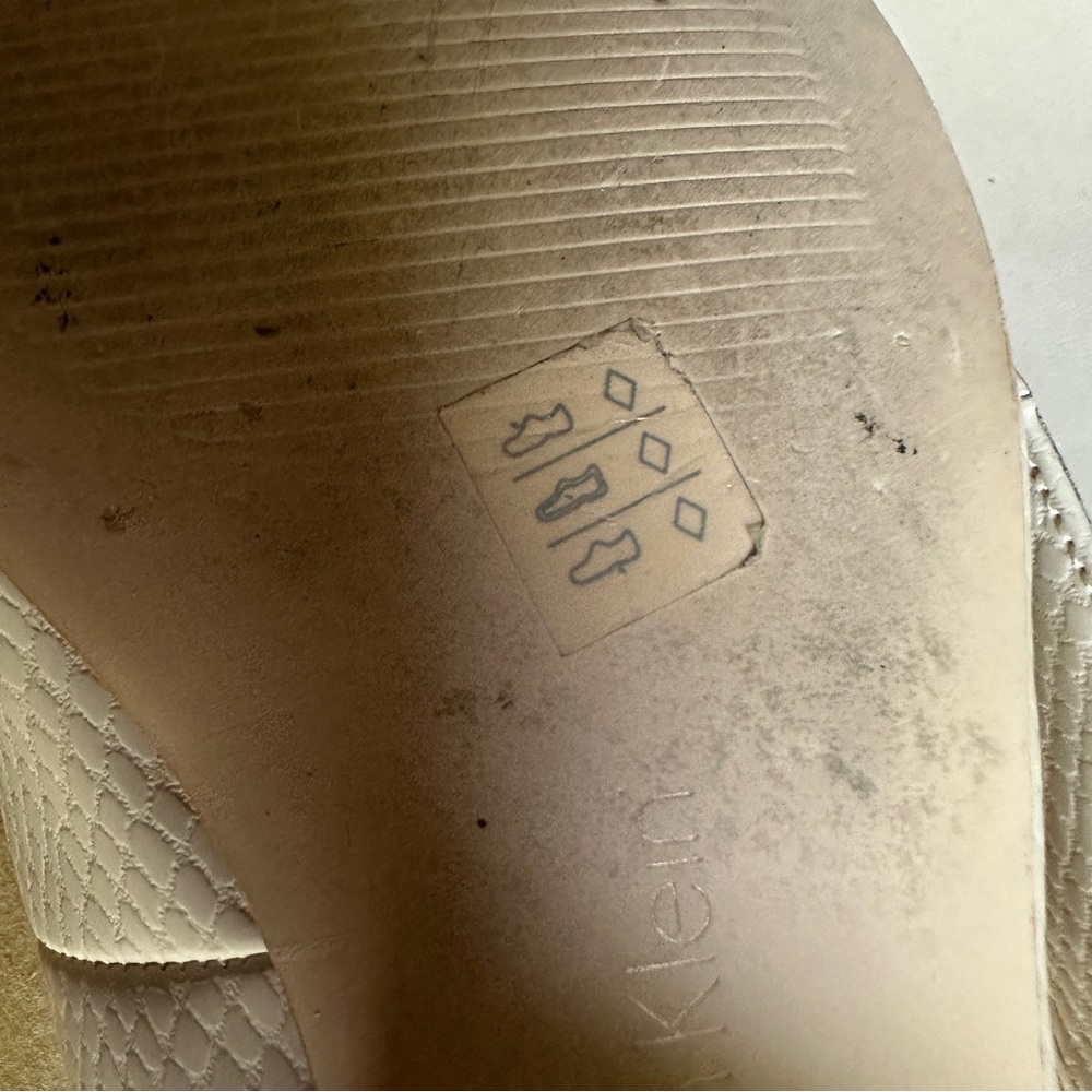 Calvin Klein Emerin Faux Snakeskin Nude Flats 8 - Picture 10 of 12